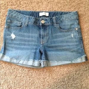 Express Denim roll shorts